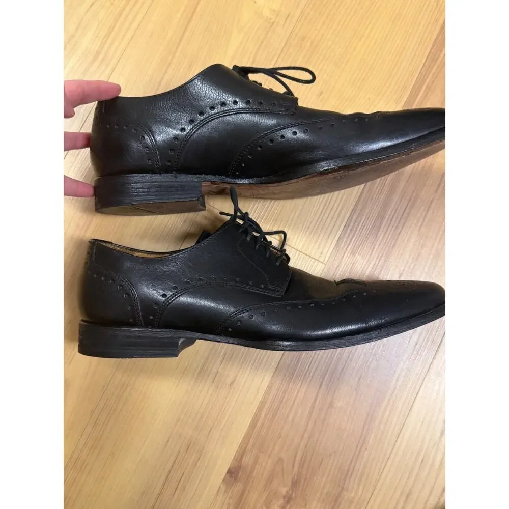 Cole Haan Mens BlK Leather Oxford Dress Shoes Sz 9M